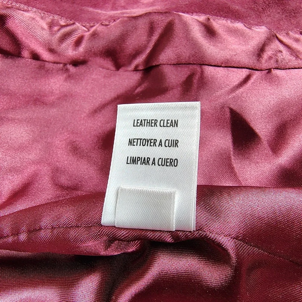 Petite Sophisticate Suede Leather Jacket Women Small‎ Merlot Full Zip Lined
